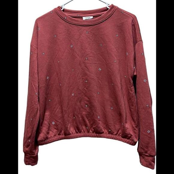 a.n.a Women's Medium Crewneck Pullover Sweatshirt Elastic Hem - Picture 1 of 3